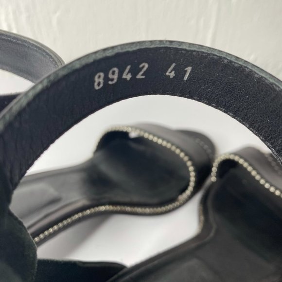 Ma & Lo Italy studded black heeled sandals open toe size 41 (10.5) - Picture 8 of 11